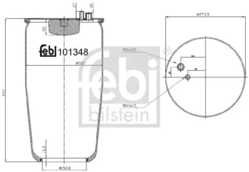 Image of FEBI BILSTEIN 101348 Boot, air suspension Rear Axle Boot,air suspension (324)