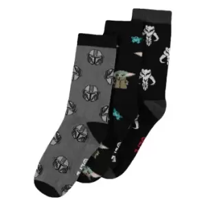 image of Star Wars: The Mandalorian Socks 3 Pack Three Icons 39-42