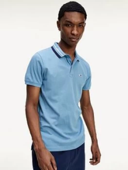Image of Tommy Jeans Tjm Classics Tipped Stretch Polo - Blue