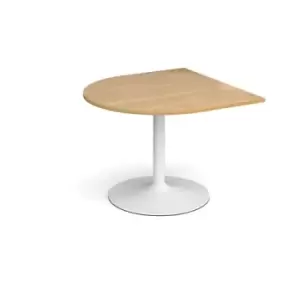 Image of Trumpet base radial extension table 1000mm x 1000mm - white base and oak top
