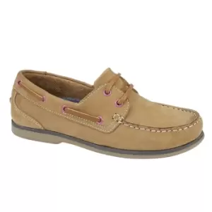 image of Rdek Mens Nubuck Boat Shoes (4 UK) (Honey)