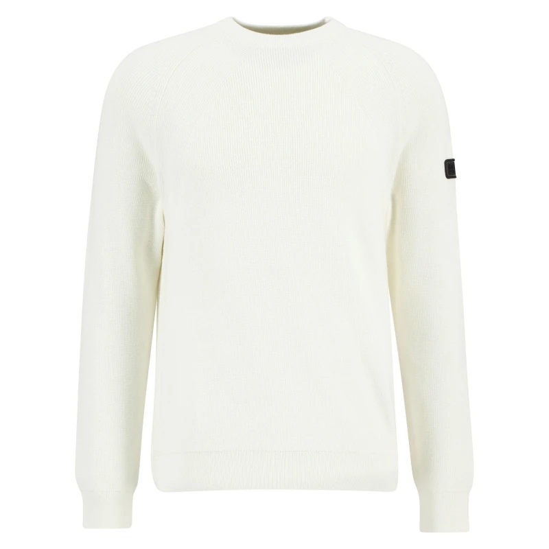 Image of Barbour International Mens Monmouth Crew Neck Jumper Whsper Wht WH32 male L