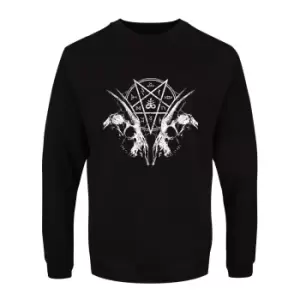 Image of Grindstore Mens Goat Skull Pentagram Sweatshirt (L) (Black)