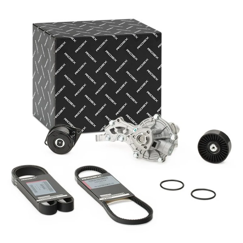 Image of RIDEX 4172P0064 Water Pump + V-Ribbed Belt Kit Water Pump + V-Ribbed Belt Kit (4172)