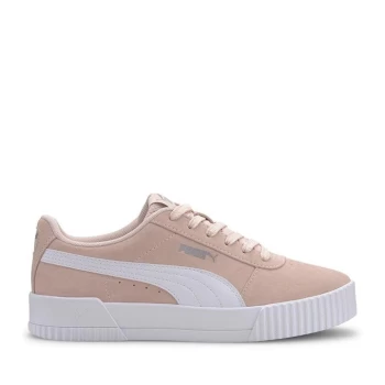 image of Puma Carina Suede Ladies Trainers - Rosewater