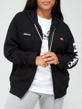 image of Ellesse Heritage Serinatas Fz Hoody Plus, Black, Size 18, Women