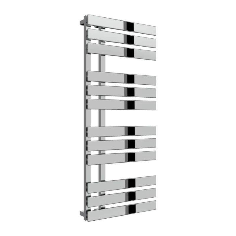 Image of Bathroom Kingdom Sesia Chrome Designer Flat Panel Heated Towel Rail 1180x500 in Silver Silver Unisex