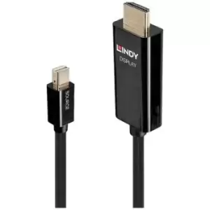 Image of LINDY Cable Mini DisplayPort plug, HDMI-A plug 0.50 m Black 40910 DisplayPort cable