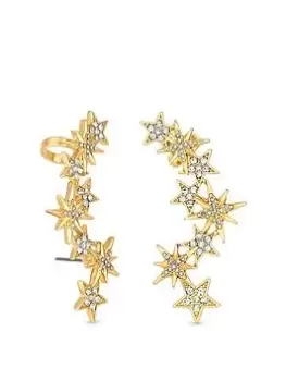 Image of Mood Mood Gold Crystal Graduated Starburst Ear Climber