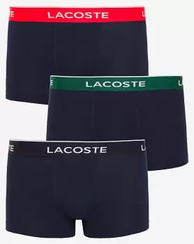 Image of Lacoste 3 Pack Contrast Waistband Trunks