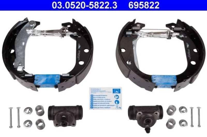 Image of ATE 03.0520-5822.3 Brake Set, drum brakes with accessories Brake Set,drum brakes (3859)