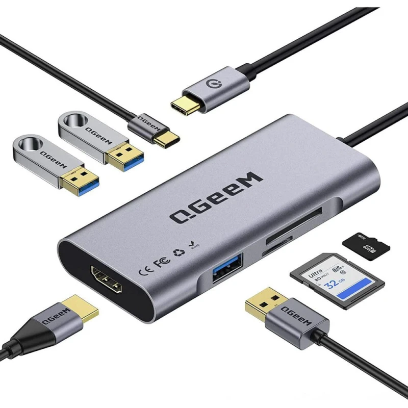 Image of Cablenet Cablenet 40-4107 laptop dock/port replicator Wired USB 3.2 Gen 2 (3.1 Gen 2) Type-C Silver 40-4107