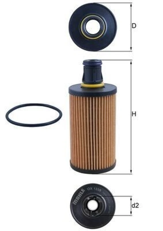 Image of Oil filter MAHLE OX 1338D