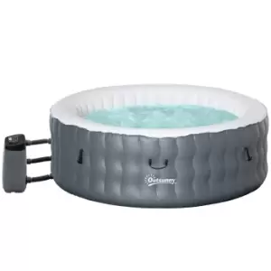 image of Outsunny Inflatable Hot Tub Spa With And Pump 4-6 Person - Grey