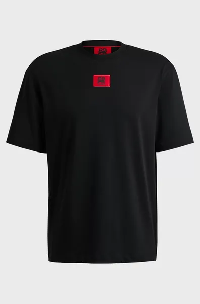 Image of HUGO X RB Drambok Cotton-Jersey T-Shirt - L Black Tops male 50530039-001 L