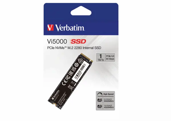 image of 1TB Verbatim Vi5000 PCIe NVMe M.2 SSD - RZ19-05050100-R3M1