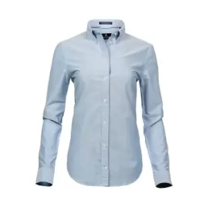 image of Tee Jays Womens/Ladies Perfect Long Sleeve Oxford Shirt (XXL) (Light Blue)