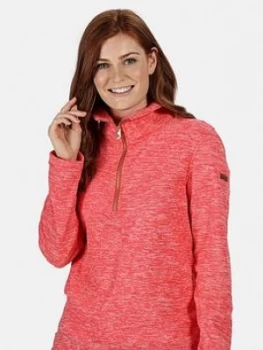 Image of Regatta Fidelia Quarter Zip Marl Fleece - Red, Size 10, Women