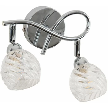 Image of Modern LED 2 Way Wall Light Chrome Finish - No Bulbs