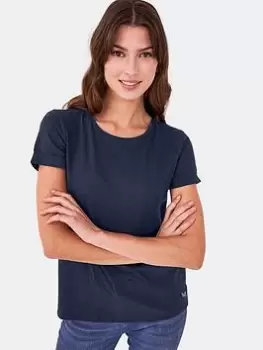 Image of Crew Clothing Perfect Crew Slub T-Shirt -blue, Blue, Size 10, Women
