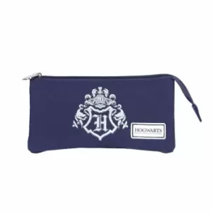 image of Harry Potter Pencil Case Hogwarts Logo Blue