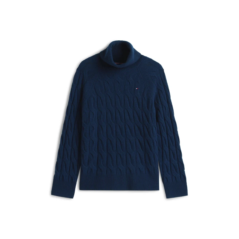 Image of Tommy Hilfiger Womens Lightweight Knit Crew Neck Jumper Dark Night Navy female 10 (S)