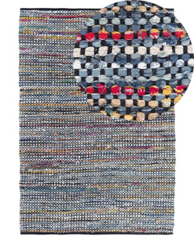 Image of Beliani Rug Alanya Multicolour 140 X 200 Cm Cotton