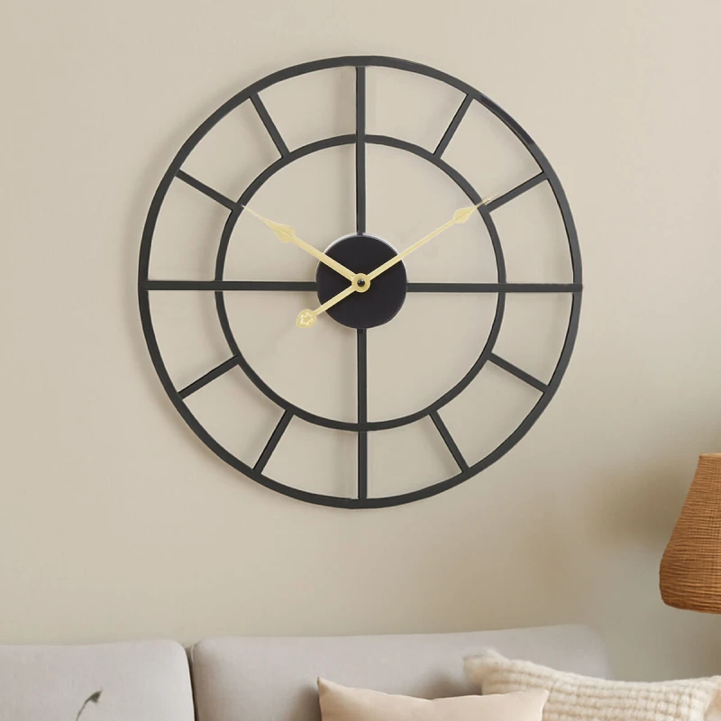 Image of Orsina Kent 40cm Dia Small Black Finish Metal Wall Clock