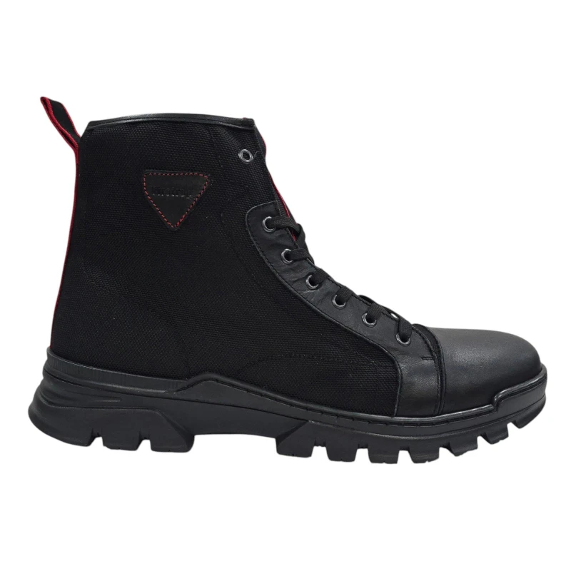 Image of Firetrap Mens Lucas Leather Ankle Lace Up Hiker Rugged Boots Black male 7 (41)