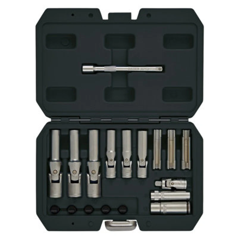 Image of Draper 18 Piece 3/8" & 1/4" Drive Thin Wall PSG Glow Plug Socket Set 12397 Drive: Combination