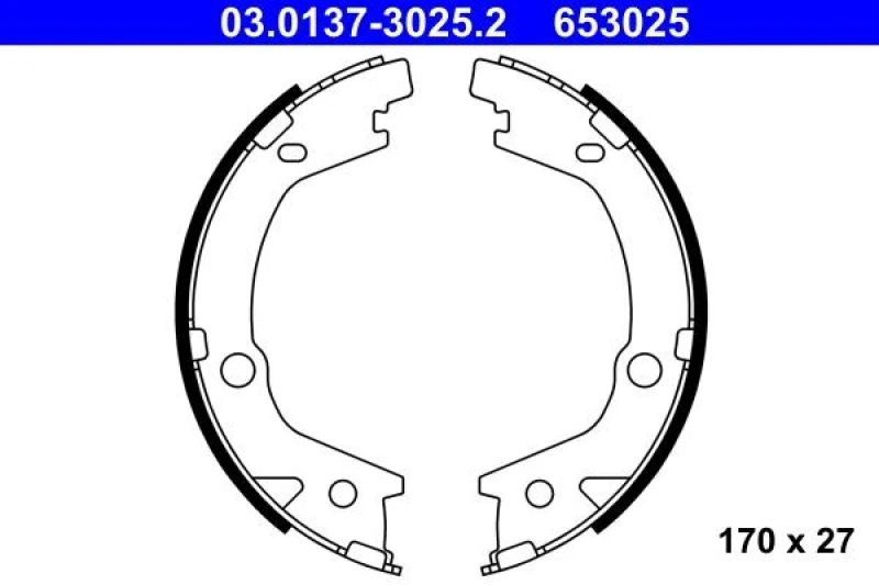 Image of ATE 03.0137-3025.2 Handbrake Shoes without lever Brake Shoe Set,parking brake (1419)