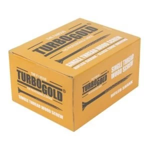Image of TurboGold Yellow zinc plated Carbon Steel Woodscrews Dia3.5mm L20mm Pack of 200