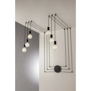 Image of Fan Europe Lighting - Fan Europe HABITAT 6 Light Pendant Ceiling Light Black 500cm