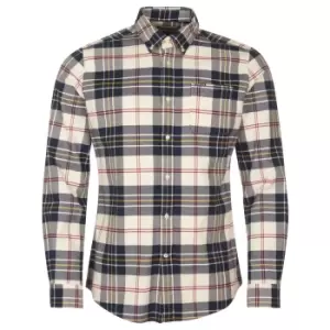 Image of Barbour Mens Ronan Tailored Check Shirt Ecru Large