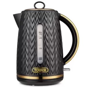 Image of Tower T10052BLK 3000W 1.7L Textured Kettle - Black/Bronze