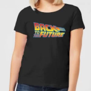 Image of Back To The Future Classic Logo Womens T-Shirt - Black