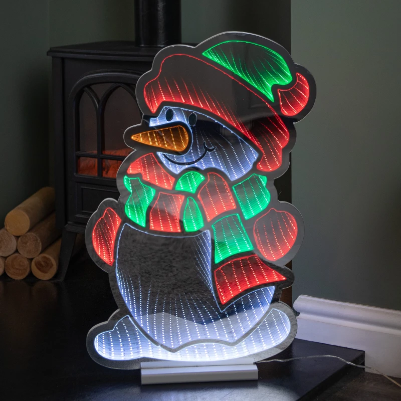 Image of 60cm Light up Snowman Infinity Christmas Decoration with Red, White and Green LEDs