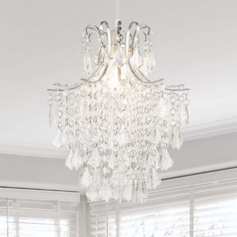 Image of Cosylyte Jasmine Easyfit Classic Beaded Lamp Shade - Clear