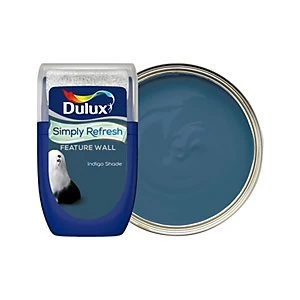 Image of Dulux Simply Refresh Feature Wall Indigo Shade Matt Emulsion Paint 30ml
