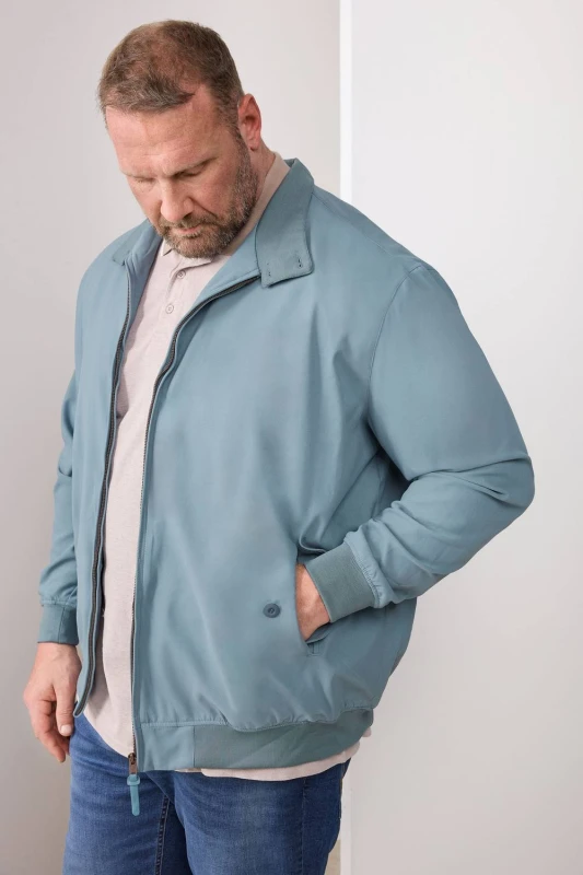 Image of BadRhino Mens Harrington Jacket in Blue Size: 1XL Blue Male 1XL