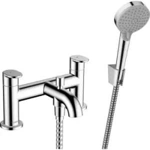 image of Hansgrohe Vernis Blend Taps Bath Shower Mixer in Chrome Brass