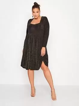 Image of Yours Sweetheart Brillo Dress Gold, Black, Size 16, Women