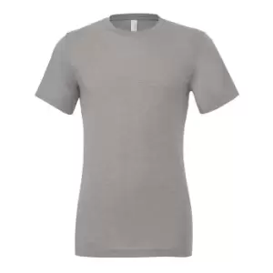 image of Canvas Mens Triblend Crew Neck Plain Short Sleeve T-Shirt (XL) (Athletic Grey Triblend)