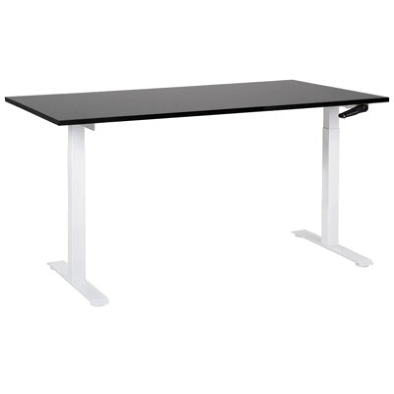 Image of Beliani Manual Adjustable Standing Desk Destines Black/ White 160 Cm 72 Cm
