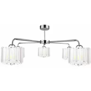 Image of Keter Deco Multi Arm Semi Flush Ceiling Light Silver, 60cm, 5x E27