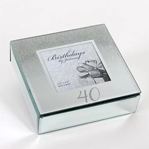 Birthdays by Juliana '40' Glitter Mirror Trinket Box