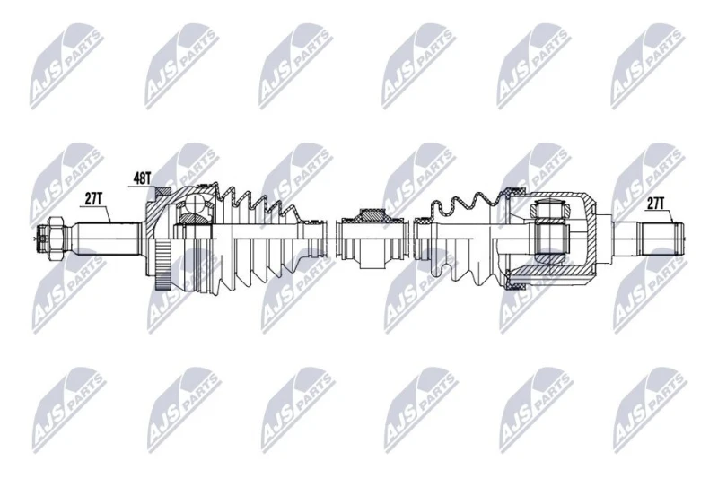 Image of NTY NPW-HY-654 Drive shaft Automatic Transmission, Front Axle Right Drive Shaft (13)