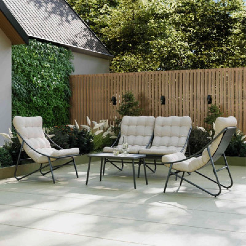 Image of Charles Bentley Porto 4 Seater Lounge Set Garden Outdoor
