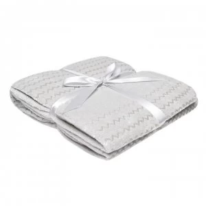 image of Linens and Lace Zigzag Throw - Pewter