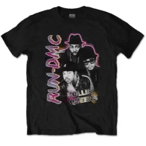 Image of Run DMC - Hollis Queens Homage Unisex Large T-Shirt - Black